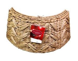 St. Nicholas Square 26" Woven Christmas Light Brown Tree Collar Basket - Picture 1 of 4