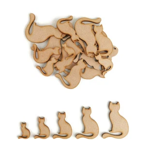 Paquete de adorno de decoración de etiquetas de decoración de animales de madera para gato mascota MDF - Imagen 1 de 4