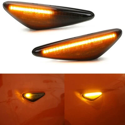 Smoke Lens Sequential Amber LED Fender Side Marker Light for 16-up Mazda MX-5 ND - Image 1 of 4