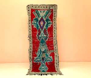 Checkered Runner Rug Oriental Area Rug Farmhouse Runner Living Room Rug 3x5.5 ft - Picture 1 of 12