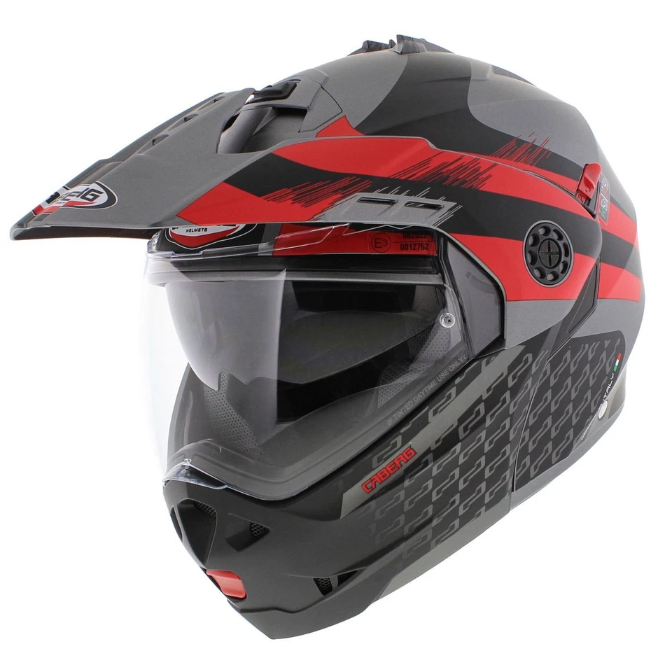 Caberg Tourmax X Sarabe Adventure Flip-Up Modular Casco Mate Negro Rojo - Imagen 1 de 1