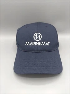SPORT-TEK Marine Mat Hat Dark Blue Strapback Cap White Embroidered Advertising - Picture 1 of 6