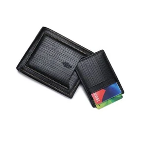 Billetera de cuero de calidad para hombre identificación de dinero negro con soporte para tarjetas desmontable ranura para SIM - Imagen 1 de 10