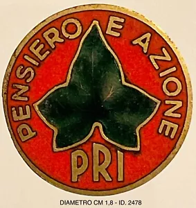 PARTITO REPUBBLICANO ITALIANO PENSIERO E AZIONE DISTINTIVO PER ISCRITTI AL PRI - Imagen 1 de 6