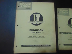 Ferguson TE20 TO20 TO30 Tractor I&T Taller Servicio Reparación Manual FE-2 - Imagen 1 de 1