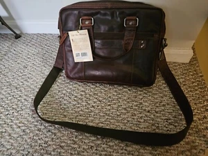Jack Georges Newport Double gusset briefcase brown leather NEW Professional - Picture 1 of 6
