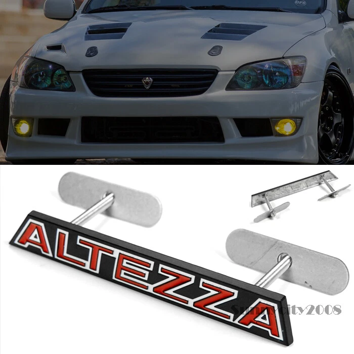 5.75" x 0.75" 3D Metal Black Red Altezza JDM Grill Emblem Badge For 98-05 IS300 - Image 1 of 1