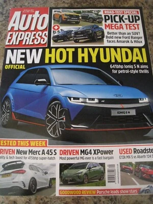 AUTO EXPRESS JUL 2023 HOT HYUNDAI FORD RANGER AMAROK HILUX MG4 POWER ROADSTERS M - Image 1 of 3