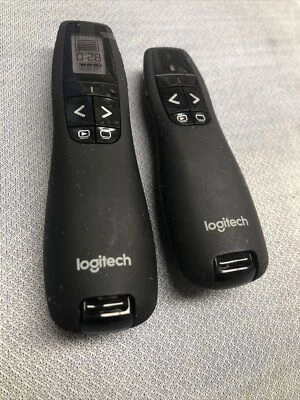 2X Logitech Presentation Power Point R800 Remote + USB C-U0014 Receiver - Image 1 of 3