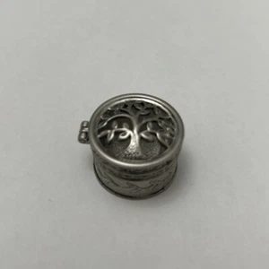 Silvertone Mini filigrana scatola per pillole albero della vita - Foto 1 di 4
