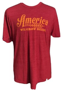 T-shirt America Grows Beer rossa taglia XL in ottime condizioni - Foto 1 di 3