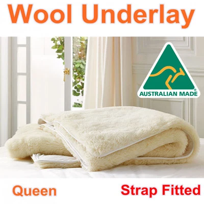 Aus Made Queen Size Luxury 100% Pure Wool Underlay/Underblanket/Mattress Topper - image 1 of 3