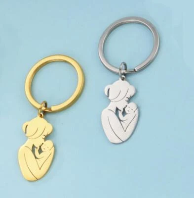 Schlüsselanhänger Mutter-Kind, Geburt, Baby,Name Datum, mit ihrer Wunschgravur - Bild 1 von 3