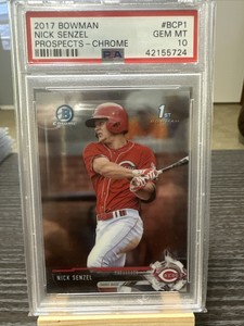 2017 Bowman Mega Box Nick Senzel Chrome Prospects Baseball Card #BCP1 PSA 10