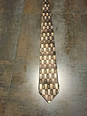 Monterey Bay 100% silk brown / tan necktie worn once - Image 1 of 4
