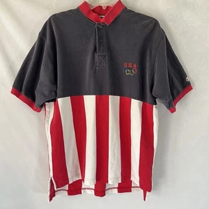 Polo vintage 1996 Atlanta Olimpiadi estive uomo grande bandiera campione USA - Foto 1 di 24