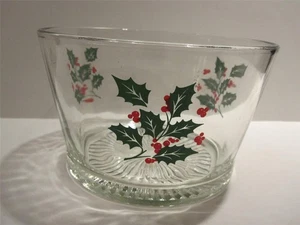Vintage Indiana Glas Stechpalme Beere Weihnachten Eiskübel Servieren Kleinigkeit Schüssel, - Bild 1 von 1