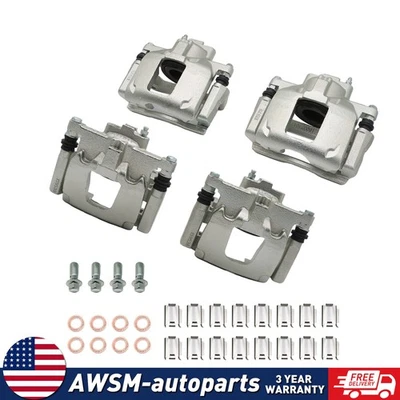 Front & Rear Disc Brake Calipers w/ Bracket For 2008-2017 Jeep Wrangler Nitro A - Изображение 1 из 4