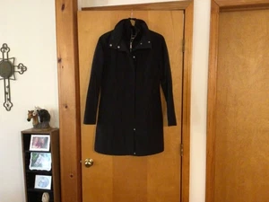 London Fog Women’s Size M Black Zip & Snap Trench Coat NICE!!!  #IBag-1 - Picture 1 of 11