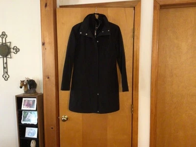 London Fog Women’s Size M Black Zip & Snap Trench Coat NICE!!!  #IBag-1 - Image 1 of 4