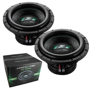 12" 1000 Watt 1-Ohm Dual Voice Coil Car Audio Subwoofers Pair Apocalypse - Picture 1 of 5