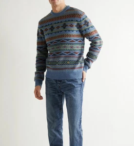 Suéter Pullover Faherty Doug Good Pluma Azul Cuello Redondo Lana Para Hombre M-XL* Leer - Imagen 1 de 13