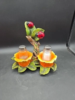 Juego de 3 coctelera de sal y pimienta DWK pintada a mano Lady Bugs flores Foto 1 de 4