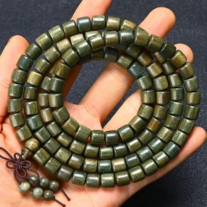 Echtes grünes Sandelholz Buddha Perlen Fass Perlen altes Perlenarmband. - Bild 1 von 1