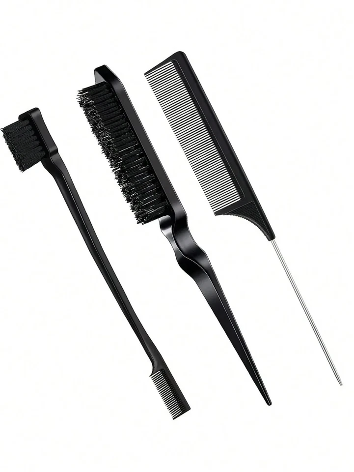 Comb for Edge Back Grooming Teasing Brush Slick Brush Set Bristle Hair Brush - Image 1 of 4