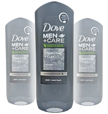 Dove Men+Care CHARCOAL+CLAY Purifying Body Face & Hair Wash 400ml=13.5fl oz Sale - Image 1 of 2