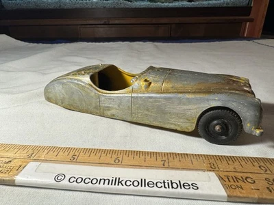 Coche convertible Jaguar de juguete de metal Hubley de colección de los años 50 #455 piezas a rayas reparación Foto 1 de 4