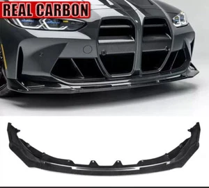 V Style Real Carbon Fiber Front Bumper Lip For 2021-2024 BMW G80 M3 G82 G83 M4 E - Picture 1 of 22