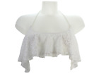 Victoria Secret Bikini Top White Lace Crochet Ruffle Tie Up Back PINK size  L