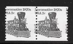 MISPERFORATED Transportation Coil Scott #1897A 2c Locomotive Pair, Mint NH - Picture 1 of 1