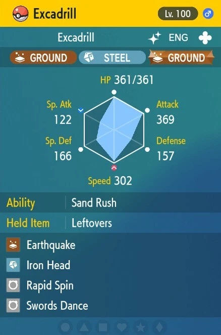 Pokemon Scarlet and Violet 6iv Shiny Max EV Excadrill - Image 1 of 1