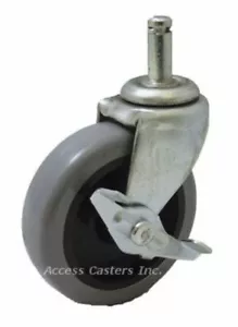 Rueda giratoria 3SRCUSB 3" con freno, rueda de poliuretano, vástago de anillo de agarre 7/16 x 7/8 - Imagen 1 de 1