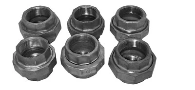 LOT OF 6 EACH 2-1/2" Threaded (NPT) Union Galvanized Malleable Iron Pipe Fitting - Image 1 of 2
