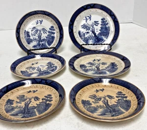 Ironstone Ware Blue Willow Salad Plates Plates Occupied Japan 2 7", 4 6" - Picture 1 of 7