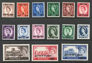 1957 Qatar Sc# 1-15 - QEII Definitives & Castles. Postage stamp set. MH Cv$41.10 - Picture 1 of 1