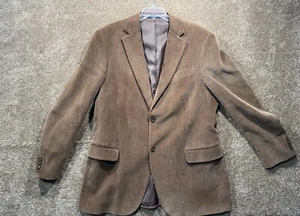 DOCKERS 44L Brown Corduroy Blazer Jacket Sport Coat Single Breasted Professor - Picture 1 of 13
