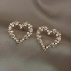 2Ct Round Cut Simulated Diamond Peal Heart Stud Earrings in 14K Yellow Gold Over
