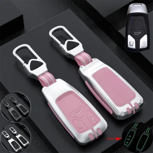 Alloy Silicone Car Smart Key Fob Case Cover For Audi TT S4 S5 A4 A5 Q7 Q5 SQ5 - Picture 1 of 11