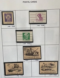 US Prepaid Postkarten 1958-72.  Menge 6. Stempel.UX46-63.  - Bild 1 von 1