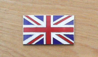MOTOR SPORT UNION JACK FLAG. ENAMEL CAR BADGE. SELF ADHESIVE, 50x30mm. - Image 1 of 2