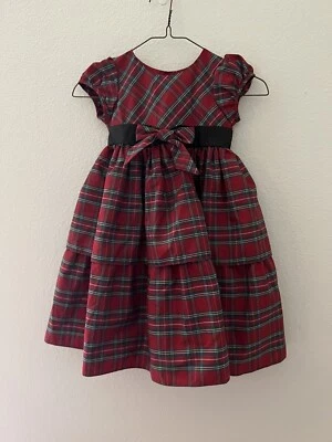 Girl's Cherokee Christmas Ruffled Lined Dress Sz 4T - Image 1 of 4