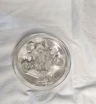 ARREGLO FLORAL RANA FLOR VIDRIO TRANSPARENTE 11 AGUJEROS MCM AÑOS 50 VINTAGE - Imagen 1 de 4