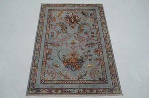 3 x 4 ft Blue Waziri Afghan Hand Knotted Transitional Oriental Rug - Picture 1 of 15