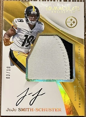 JUJU SMITH-SCHUSTER GOLD /10 2017 IMMACULATE ROOKIE PREMIUM PATCH ON CARD AUTO - Image 1 of 3