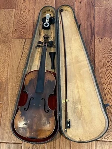 JOH. BAPT. Violon ancien SCHWEITZER 1813 Allemagne avec étui bois pour pièces/réparation - Photo 1/21