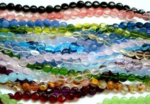 Semi Precious Stone, Gemstone 8mm, 10mm, 12mm, 14mm Puff Coin Beads - Picture 1 of 166